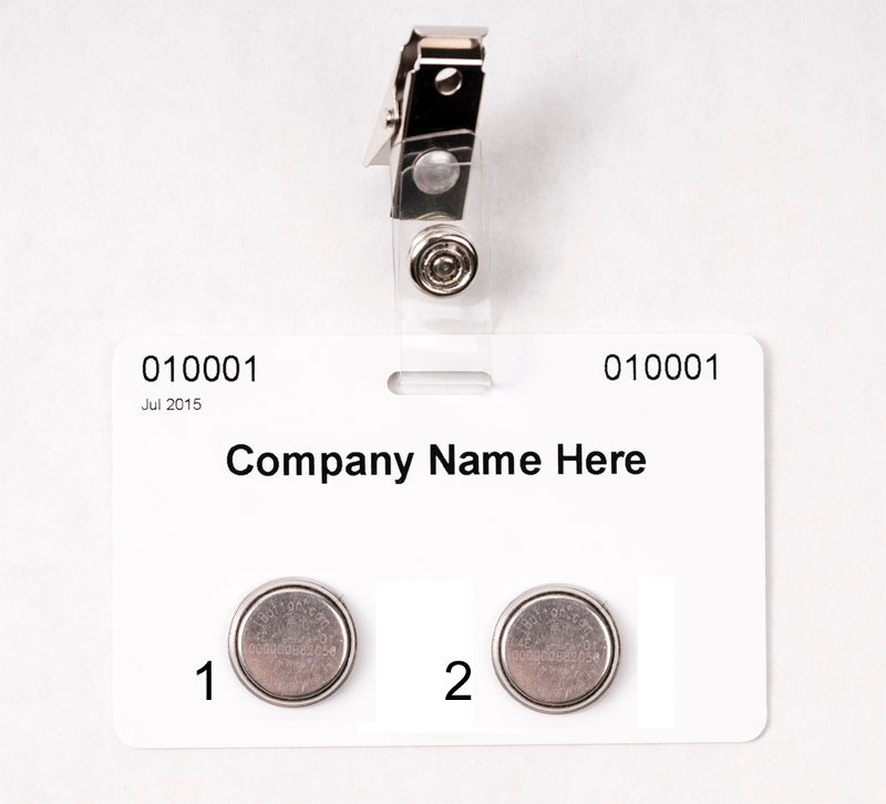 2-Button Badge (White) w/Clip