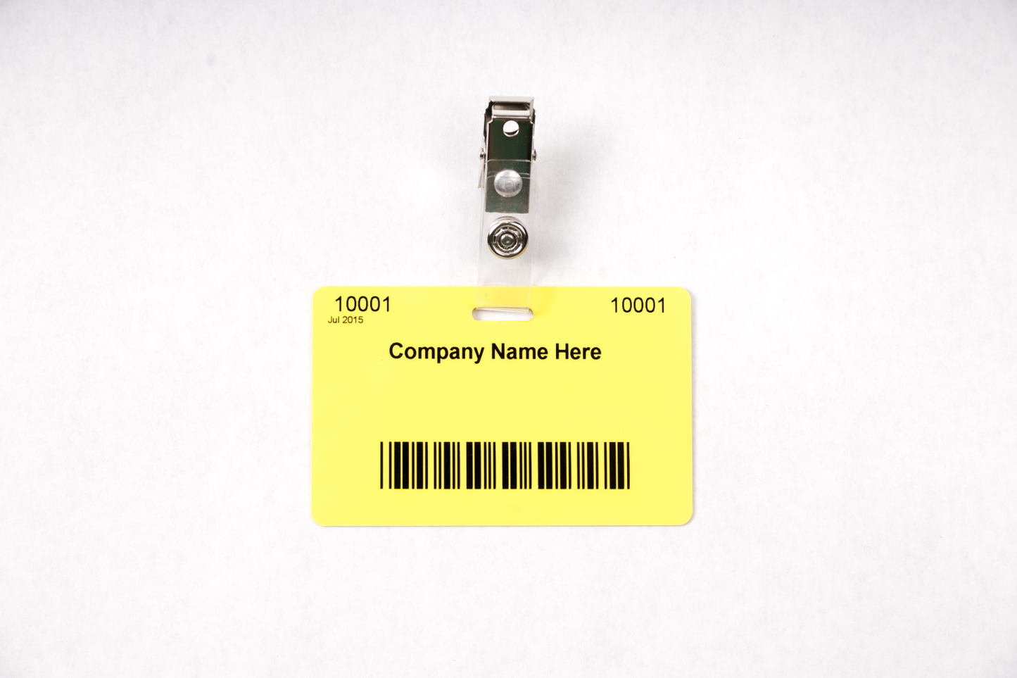 Barcode Badge with Clip - Yellow
