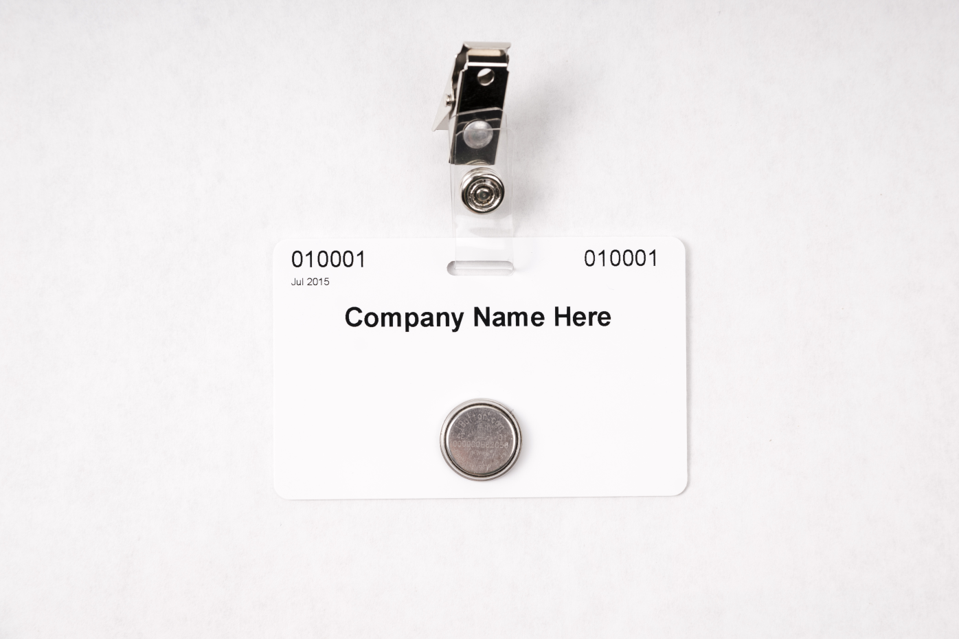 1-Button Badge (White) w/Clip