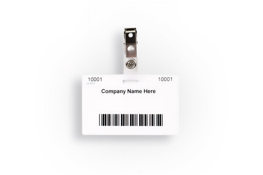 Barcode Badge (White) w/Clip